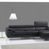 A973b Sofa Sectional in Black Premium Leather by J&M