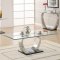 Glass Top & Curved Metal Legs Coffee Table 3Pc Set w/Options