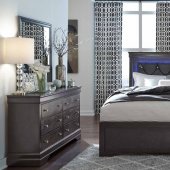 Pompei Bedroom Set 5Pc in Metallic Grey by Global w/Options
