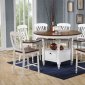 White & Walnut Finish 5Pc Counter Height Dining Set w/Options