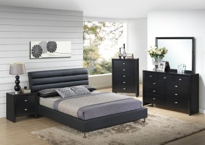 8284-Carolina Bedroom 5Pc Set in Black by Global w/Options