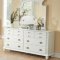 White Finish Transitional 6Pc Bedroom Set w/Options