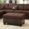 F7602 Sectional Sofa w/Ottoman by Boss in Chocolate Linen Fabric