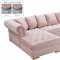 Presley Sectional Sofa 698 in Pink Velvet Fabric by Meridian
