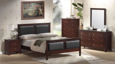 Contemporary Bedroom Furniture Sets on Contemporary Bedroom Set With Leather Upholstery At Furniture Depot