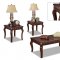 Green Fabric Traditional Sofa & Loveseat Set w/Carved Wood Legs