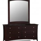 Cappuccino or Beachwood Finish Contemporary Six-Drawer Dresser