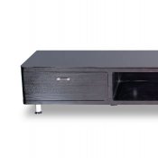 Wenge Color Matte Finish Modern Tv Stand w/ Glass Top