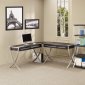 Cappuccino & Silver Tone Modern Home Office Desk w/Options