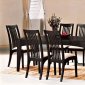 Black Finish Modern 5 Piece Dining Set w/Cushioned Chairs