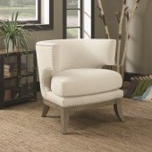 902559 Accent Chair in White Chenille Fabric by Coaster