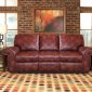 Burgundy Bonded Leather Reclining Living Room Sofa w/Options