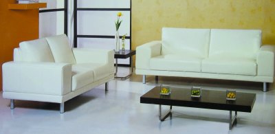 White Baby Furniture  on White Bycast Leather Modern Living Room Set At Furniture Depot