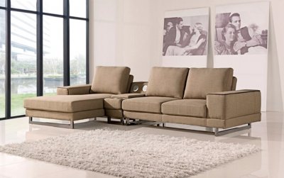 1374 Adele Sectional Sofa in Beige Fabric by At Home USA