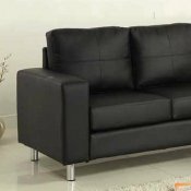 CM2122BK Avon Sofa & Ottoman Set in Black Leatherette