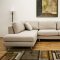 Cream Twill Fabric Modern Sectional Sofa w/Removable Cushions