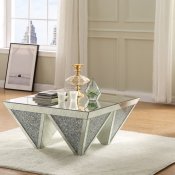 Noralie Coffee Table 84900 in Mirror & Faux Crystals by Acme