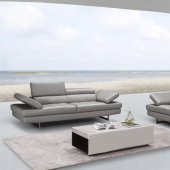 Aurora Sofa in Light Grey Premium Leather by J&M w/Options