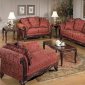 Burgundy Fabric Classic Sofa & Loveseat Set w/Optional Items