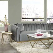 Grisby Sectional Sofa 509490 in Silver Velvet by Coaster