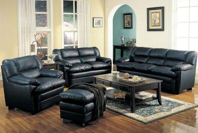  Bonded Leather Furniture on Black Bonded Leather Contemporary Sofa W Pillow Top Seating