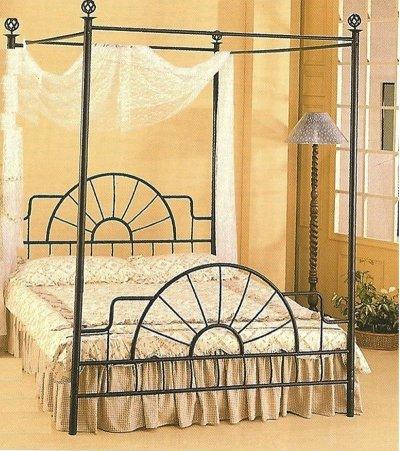 Canopy Iron Beds on Black Wrought Iron Sunburst Bed W Canopy   Furniture Clue