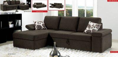 Pull   on Fabric Modern Sectional Sofa W Pull Out Bed   Modern Furniture Zone