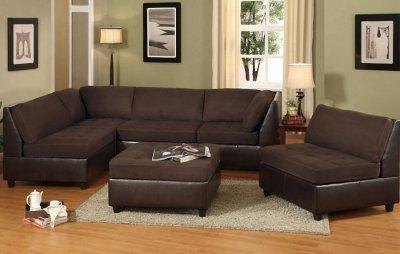  Restore Leather Furniture on Chocolate Brown 4pc Sectional Sofa W Faux Leather Base