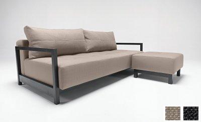 Classic Grey Fabric Modern Convertible Sofa Bed w/Hardwood Frame 