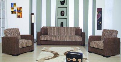 Living Room Coffee Tables on Living Room Furniture On Dark Brown Fabric Contemporary Living Room