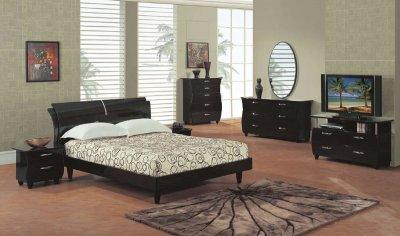 Stylish Bedroom Furniture on Dark Espresso High Gloss Finish Stylish Bedroom Set   Furniture Clue