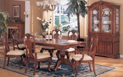 Formal Dining Room Tables on Dark Maple Finish Traditional Formal Dining Room W Options