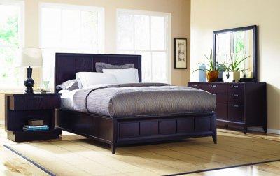 Wood Finishes  Furniture on Dark Wood Finish Contemporary Bedroom W Optional Casegoods   Furniture