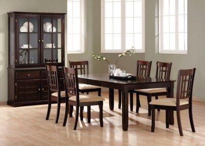 Casual Dining Room Sets on Deep Cappuccino Finish Casual Dining Room