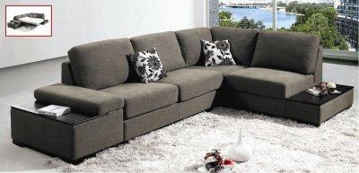 Pull   on Contemporary Sectional Sofa W Pull Out Bed   Modern Furniture Zone