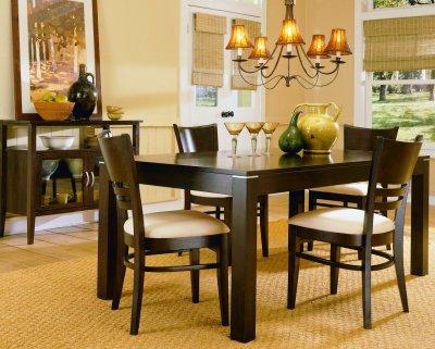 Dinning Room Sets on Low Sheen Espresso Casual 5pc Dining Room Set   Furniture Clue