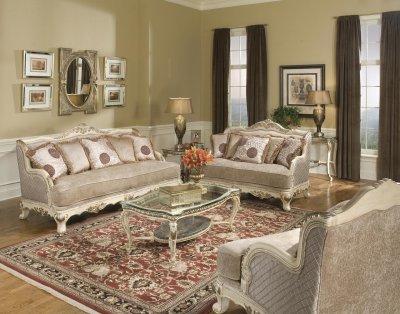 Pictures Traditional Living Rooms on Pewter Fabric Traditional Living Room W Carved Wood Frame   Furniture