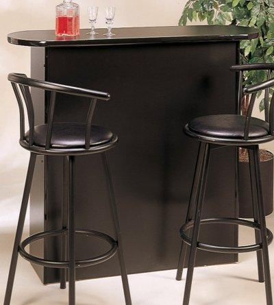  Tables on Satin Black Color Finish Contemporary Bar Table   Furniture Clue
