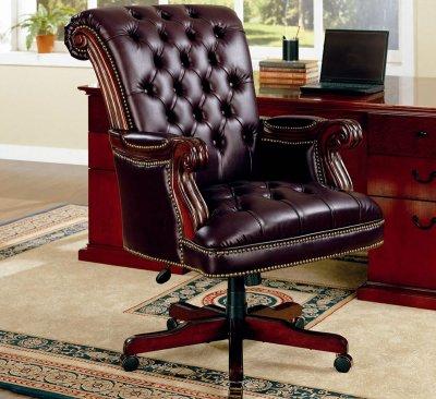 Traditional Leather Furniture on Home Office Furniture Traditional Styled All Burgundy Leather