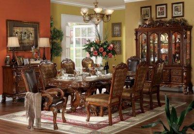 Formal Dining Room Tables on Warm Cherry Finish Formal Hand Carved Dining Table With Options