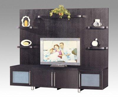 Wall Units Furniture on Living Room Furniture Modern Wall Unit Wenge Finish Contemporary Tv