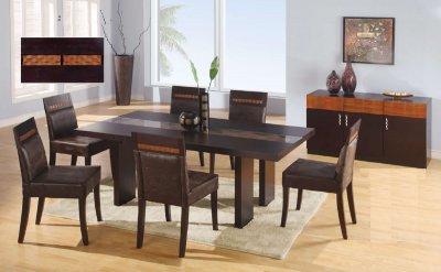 Modern Dining Room Chairs on Modern Dining Room W Glass Inlay Table Top   Modern Furniture Zone