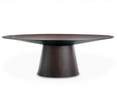 Dining Tables Contemporary on Wenge Finish Modern Dining Table W Oval Top   Furniture Clue