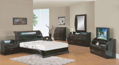 High Gloss Bedroom Furniture on Zebrano High Gloss Finish Contemporary Bedroom Set   Furniture Clue