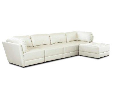 Leather Furniture Sectional on Living Room Furniture White Bonded Leather Contemporary Sectional Sofa