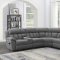 Bahrain Motion Sectional Sofa 609540 Charcoal Fabric by Coaster