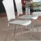 Triangle Glass Top Modern Dining Set 7Pc w/White Chairs