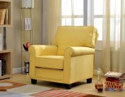 Belem Set of 2 Accent Chairs CM-AC6056YW in Yellow Flax Fabric