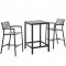 Maine 3 Piece Outdoor Patio Bar Set in Brown & Gray by Modway