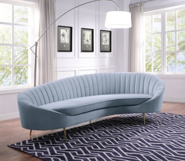 Ballard Sofa LV00204 in Light Gray Velvet by Acme